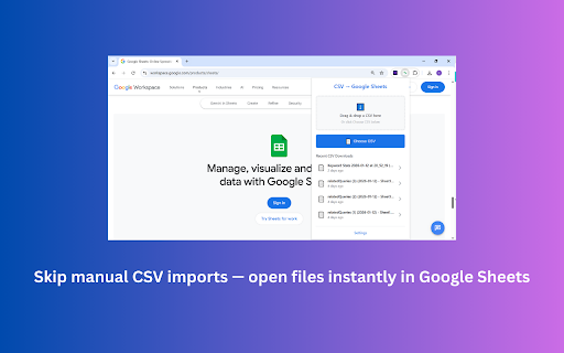CSV to Google Sheets – Open CSV Instantly screenshot