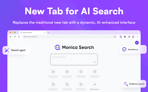 Monica Search - New Tab for AI Search screenshot