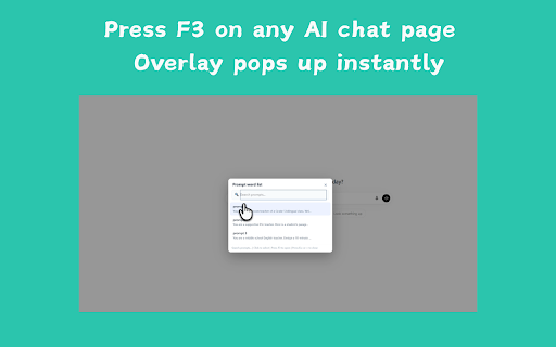 ChatGPT Quick prompt screenshot
