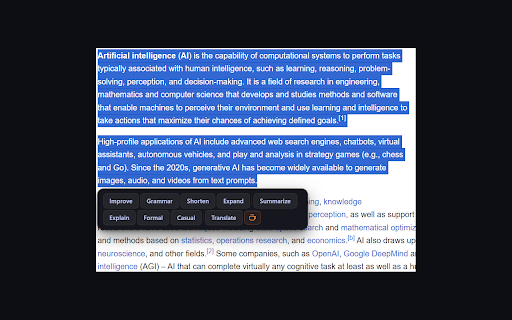 Reword AI screenshot