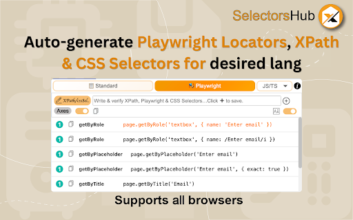 SelectorsHub screenshot