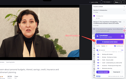CourseKeeper: Video Downloader for Udemy screenshot