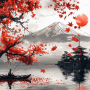 Japanese Autumn Ink Painting Live Wallpaper icon