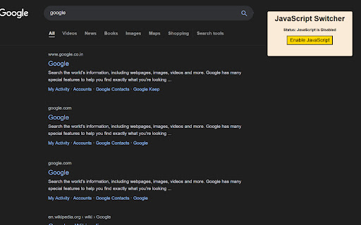 Javascript Toggle screenshot