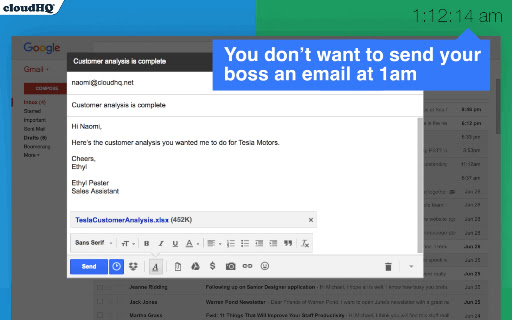 Schedule Email by cloudHQ screenshot