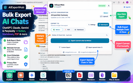 AIExportHub: Bulk Export AI Chats screenshot