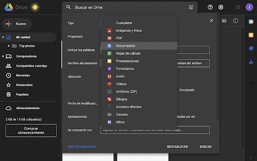 Google Drive Dark Mode screenshot