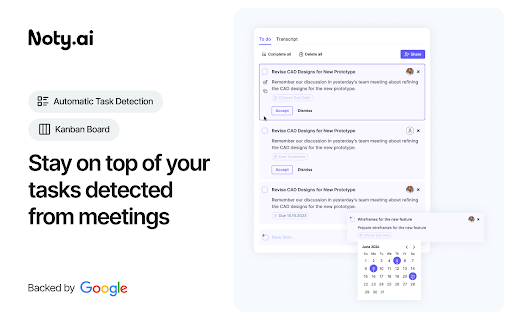 AI Note taker for Google Meet, by Noty.ai screenshot