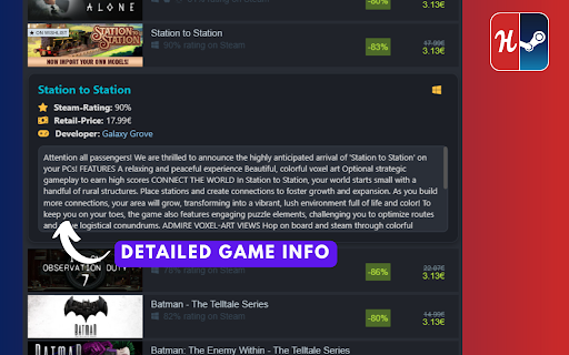 Steamify Humble Bundle screenshot