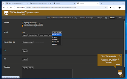 Tampermonkey screenshot