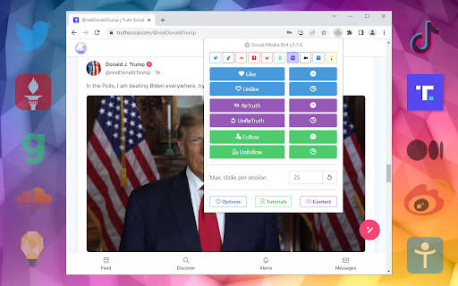Social Media Bot. Auto Clicker Growbot. screenshot