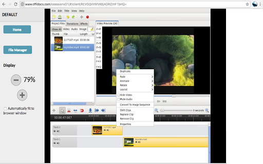 Video editor OpenShot online screenshot