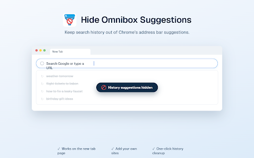 Hide Omnibox Suggestions for Chrome™ screenshot