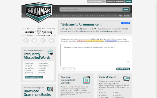 Grammar.com screenshot