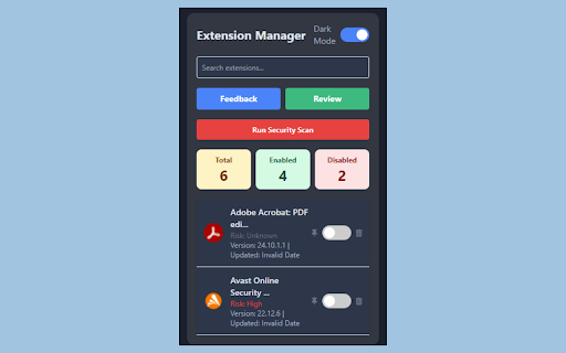 Smart Extension Manager: ExtensionMaster screenshot
