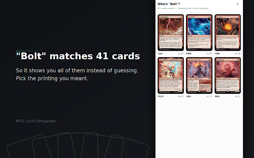 MTG Cart Companion screenshot