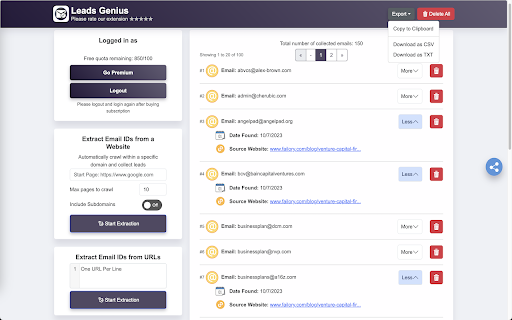 Email Extractor: Unlimited B2B Leads Finder screenshot