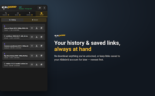 AllDebrid Extension screenshot