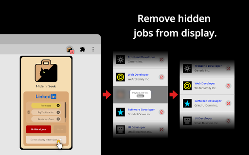 Hide n' Seek: Hide Promoted Jobs & Companies screenshot