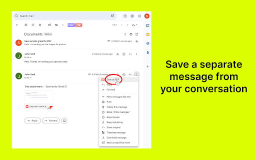 Save Emails from Gmail as PDF screenshot