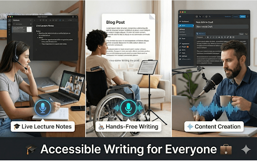 Voice Dictation for Gmail – AI Speech to Text on all Sites → WriteByVoice screenshot