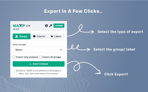 WAXP - Contacts Exporter for WhatsApp screenshot