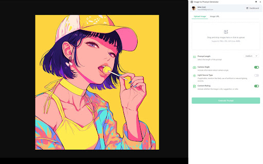 image to prompt screenshot