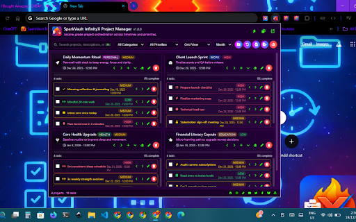 SparkVault InfinityX Project Manager screenshot