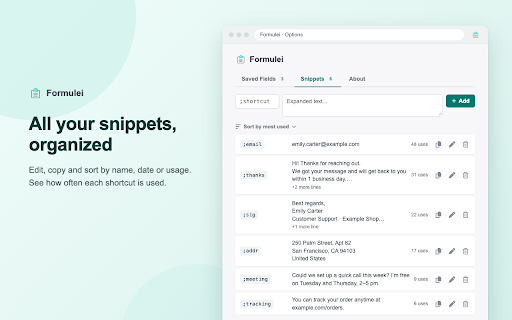 Formulei - Autofill and Text Expander screenshot