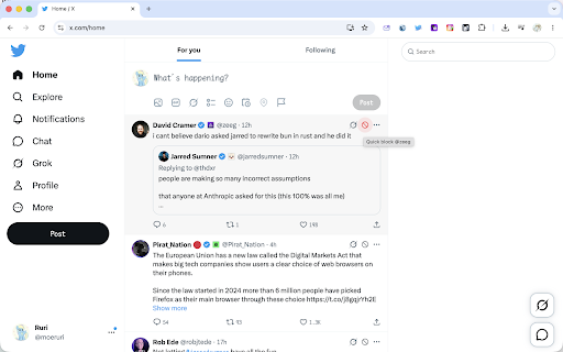 Twitter Blocker screenshot