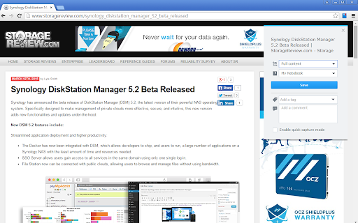 Synology Web Clipper screenshot