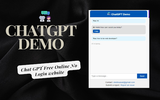 ChatGPT Demo - Chat GPT Free Online No Login website screenshot