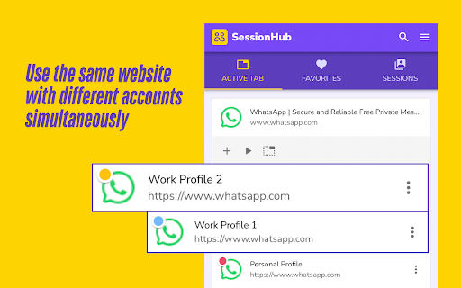 SessionHub: Multi-Account Browsing in Isolated Tabs screenshot