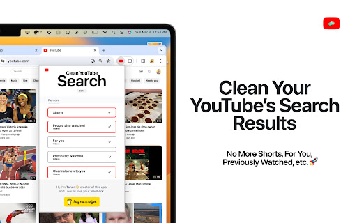 Clean YouTube Search screenshot
