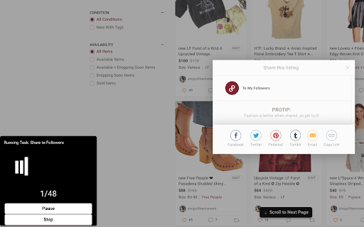 Poshmark Bot - Share & Grow - SellerAider screenshot