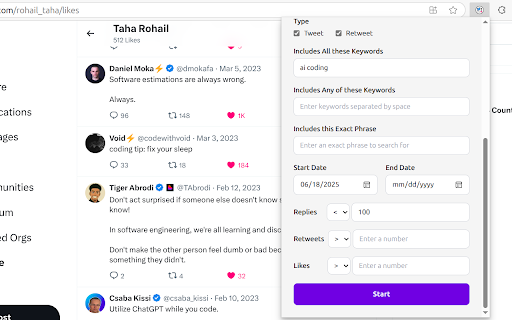 Mass Tweet Deletions & more | TweetStorm.ai screenshot