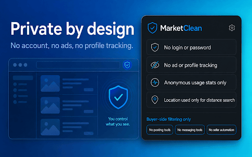MarketClean: Facebook Marketplace Filter – Distance & Keywords screenshot