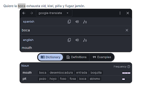 Translator - translation of selected text screenshot