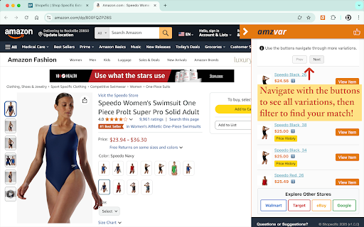 Amazon Variation Price Checker screenshot