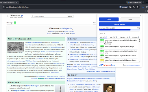 Browserling Link Checker – Page Link Auditor screenshot