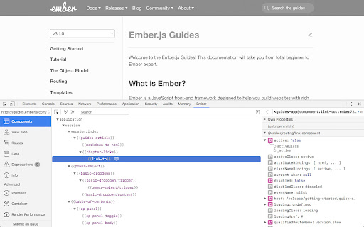 Ember Inspector screenshot
