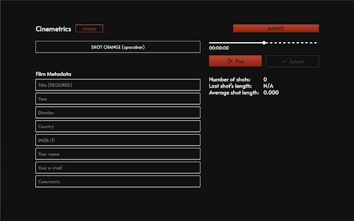 Cinemetrics Measurement Tool screenshot