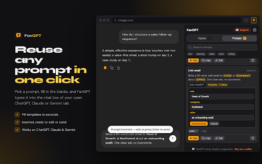 FavGPT - Save ChatGPT Replies & Prompts screenshot