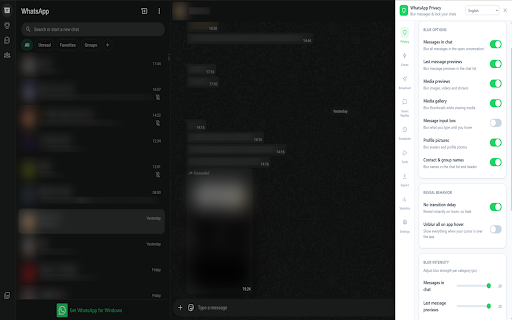 WhatsApp Privacy - Blur & Lock screenshot