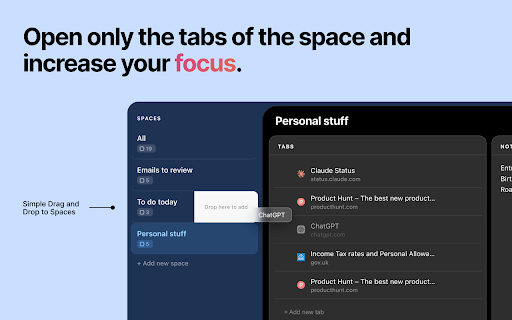 Minimalist Tabs Manager - 1Paper Ai screenshot