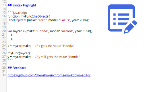 Markdown Editor screenshot