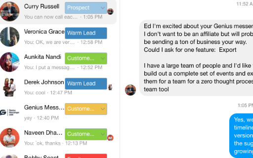 Genius Messenger CRM screenshot