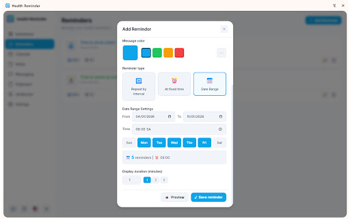 Reminder screenshot