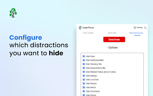 SuperFocus - Screen Time Tracker, Site Blocker, Hide YouTube Shorts screenshot