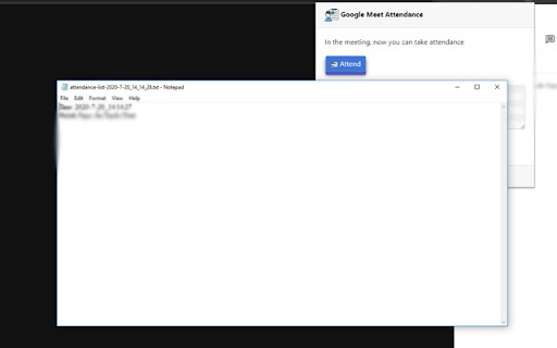 Attendance for Google Meet™ screenshot